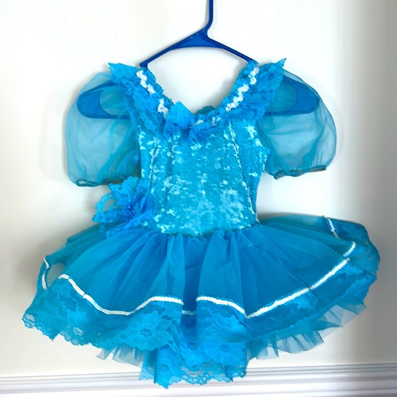 Wolff Fording & Co. Other - Vintage Girls Ballerina Ballet Halloween Costume Blue Tulle Tutu Lace Sequins S